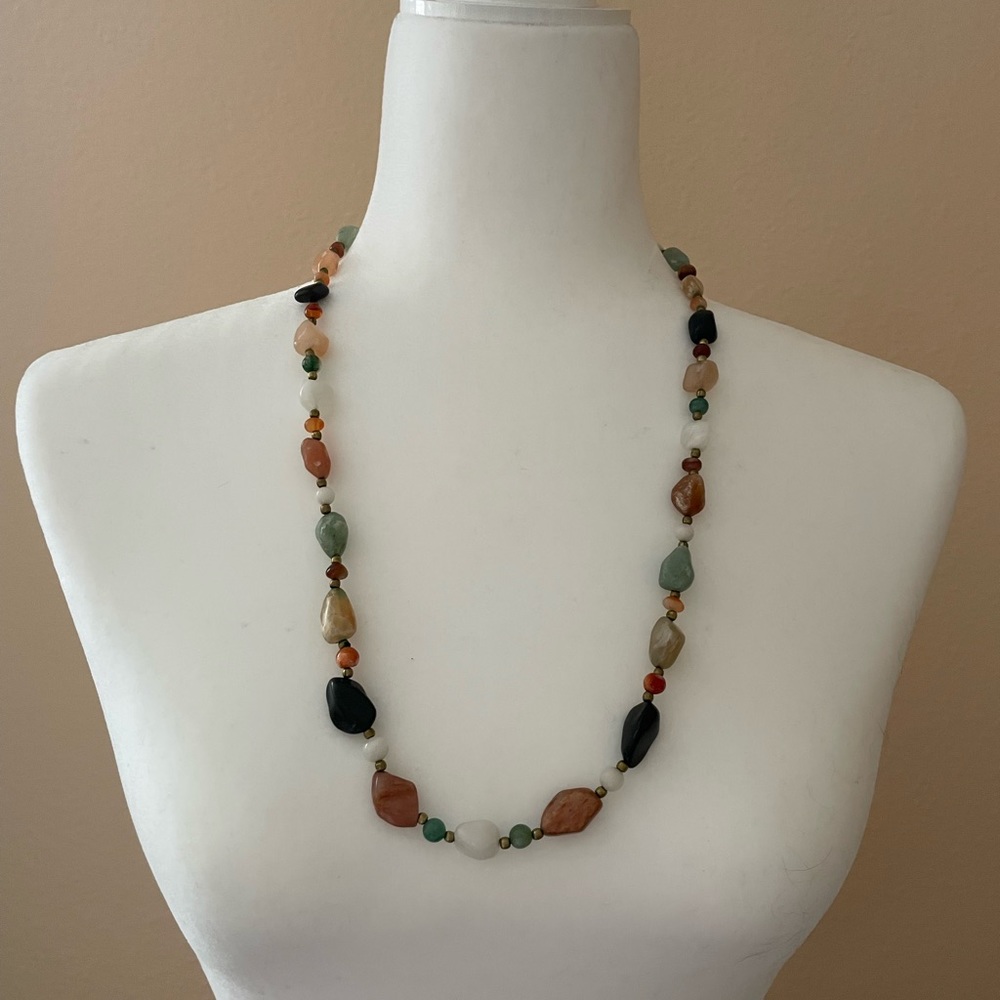 Vintage Polished Gemstone Necklace